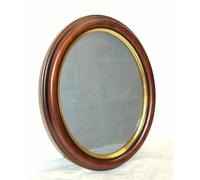 CORNICE OVALE COLOR NOCE ANTICO FILO ORO 20 X 25 CENTIMETRI NUOVA