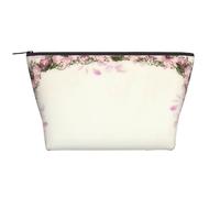 Cornice ovale di rose rosa vintage, Borsa da toilette Borsa per trucco Borsa per cosmetici Borsa da toilette da viaggio portatile