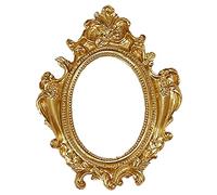 Cornice ovale in stile antico con cornice per gioielli, decorazione vintage (senza vetro) (oro)