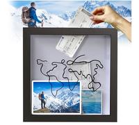 Cornice per archivio avventura di grandi dimensioni, 20 cm, scatola dei ricordi da viaggio nera per la raccolta di biglietti, cornice in legno per biglietti da viaggio, cornice per film, sport e vari