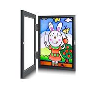 Cornice per bambini A4, cornice per foto artistica in acrilico pieghevole e riempibile per bambini, per esporre o appendere le opere d'arte dei tuoi bambini (1 pezzo, nero)