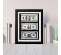 Cornice per banconote da un dollaro in vero vetro, cavalletto e montaggio a parete, display multi banconota da un dollaro