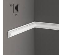 Cornice per boiserie in POLIMERI FeelingWood-HD 30x14mm - BIANCO (prezzo al metro)