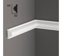 Cornice per boiserie in POLIMERI FeelingWood-HD 40x20mm - BIANCO (prezzo al metro)