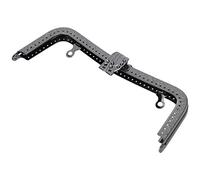 Cornice per borsa Bacio con chiusura a scatto Cornici per borsa quadrate in metallo Manici per borsa con goffratura retrò per borsa per fare progetti fai-da-te e artigianali(Gun Black)