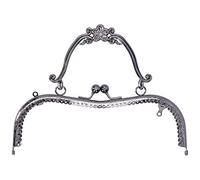 Cornice per borsa in metallo Chiusura a bacio Maniglia in rilievo retrò Accessori hardware 20,5 cm Bronzo B01 029 00548 Cornice per borsa da 20,5 cm Cornice per borsa retrò Borsa (Cenere di pistola