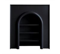 Cornice per caminetto Armadietto portaoggetti for caminetto ad arco Moderno consolle aperta a 3 livelli minimalista(Nero,Grande)