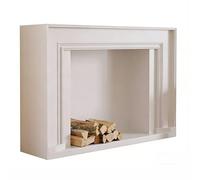 Cornice per caminetto Cornice decorativa for caminetto moderno con base in legno massello(Bianco,Piccolo)