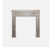 Cornice per caminetto effetto legno, Romance, Legno decapato, 104x17x100 cm