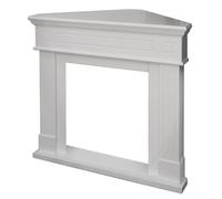 Cornice per camino ad angolo rivestimento in legno L110xP63xH102 Ford Bianco