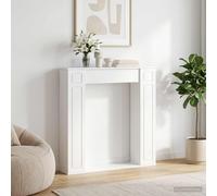 vidaXL Cornice per caminetto bianco lucido, 100 x 20 x 100 cm, decorazione per caminetto, moderna rettangolare, decorazione elegante, installazione semplice, per soggiorno, camera da letto, corridoio