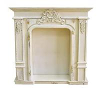 Cornice per camino Cornice for caminetto di campagna francese decorata in MDF bianco invecchiato vintage