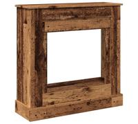 Cornice per camino effetto legno anticato, 90 x 30 x 90 cm, per camino elettrico con ripiano e supporto da parete, accessorio decorativo per soggiorno e terrazza