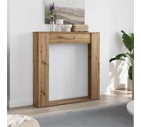 Cornice per camino in rovere Artisan, 100 x 20 x 100 cm, per caminetti elettrici, ripiano con supporto da parete, arredo per soggiorno, funzionale e robusto