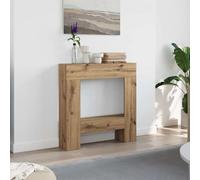 Cornice per camino in rovere Artisan, 81 x 18 x 82 cm, per camino elettrico con ripiano e supporto da parete, decorativo e facile da pulire, adatto per soggiorno e terrazza