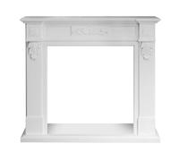 Cornice per camino rivestimento in legno L121xP38xH108 Truman Bianco
