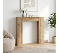 vidaXL Telaio camino in rovere artigianale 100 x 20 x 100 cm, interno camino moderno rettangolare, decorazione elegante, installazione semplice, per soggiorno, camera da letto, corridoio