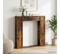 vidaXL Telaio per caminetto in rovere affumicato, 100 x 20 x 100 cm, moderno rettangolare, arredamento elegante, installazione semplice, per soggiorno, camera da letto, corridoio