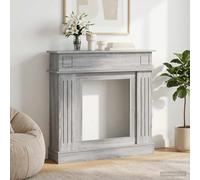 vidaXL Cornice per camino Sonoma grigio 102 x 26 x 100 cm
