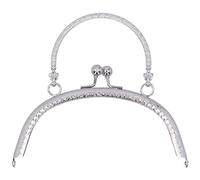 Cornice per chiusura per borsa, cornice per manico a semicerchio con chiusura a bacio per borsa da 16,5 cm per la realizzazione di borse artigianali fai-da-te (Argento B01-028-00510)