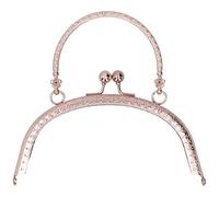 Cornice per chiusura per borsa, cornice per manico a semicerchio con chiusura a bacio per borsa da 16,5 cm per la realizzazione di borse artigianali fai-da-te (Oro B01-028-00509)