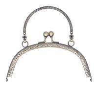 Cornice per chiusura per borsa, cornice per manico a semicerchio con chiusura a bacio per borsa da 16,5 cm per la realizzazione di borse artigianali fai-da-te (Qinggu B01-028-00511)