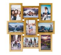 Cornice per collage fotografico Melannco da 9 aperture, per quattro foto da 4x6 pollici e cinque da 6x4 pollici, colore oro, 17,95x17,95x1,1 poll