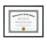 Cornice per diploma Americanflat 11x14 con vetro infrangibile - Utilizzabile come cornice 8,5x11 con passepartout o come cornice 11x14 senza pass