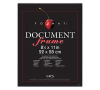 Cornice per documenti in formato MCS, cornice per diplomi e certificati, nera, 8,5 x 11, singola