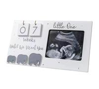 Cornice per ecografia per bambini - Cornice per ultrasuoni a base di legno 9 x 5 con settimane per il conto alla rovescia, rivelazione creativa del genere delle donne incinte