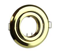 Cornice per Faretti da Incasso Oro Rotonda Girevole Superpiattaforma - Montaggio per Lampadina GU10 MR16 - Ø80 - Foro di Foratura 85mm - Faretto Girevole