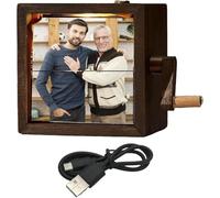 Cornice per flipbook personalizzata con luce - Macchina di animazione meccanica personalizzata a manovella, scatola per foto personalizzata per coppie, famiglia, regalo per Natale, compleanno
