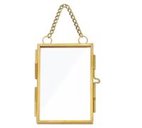 Cornice per foto a catena: espositore fotografico da appendere vintage, cornice in metallico con anello a catena | Supporto artistico da 2x3 pollici per parti botaniche, ritratti, artigianato