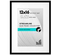 Cornice per foto Americanflat 12x16 con plexiglass lucido - Utilizzabile come cornice 8x12 con passepartout o come cornice 12x16 senza passeparto