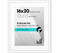 Cornice per foto Americanflat 16x20 con plexiglass lucido - Utilizzabile come cornice 12x16 con passepartout o come cornice 16x20 senza passepart