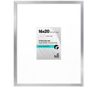 Cornice per foto Americanflat 16x20 con plexiglass lucido - Utilizzabile come cornice 6x8 con passepartout o come cornice 16x20 senza passepartou
