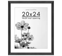 Cornice per foto Americanflat 20x24 con plexiglass lucido - Utilizzabile come cornice 16x20 con passepartout o come cornice 20x24 senza passepart