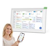 Cornice per foto con calendario digitale intelligente da 10,1 pollici, display touchscreen WiFi, miglioramento delle foto AI, programma familiare e pianificatore dei pasti, modalità galleria d'arte