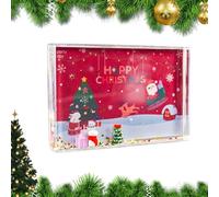 Cornice per foto con glitter liquido, cornice galleggiante per Natale, cornice natalizia da scrivania, cornice glitterata per vacanze, cornice natalizia con sabbia mobile