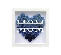 Cornice per foto con ombra, fiore essiccato, con scritta in lingua inglese "Mom", con ombra, giorno del nome, personalizzato, cuore e fiore secco, per mamma, moglie, nonna, stile-6 MTG165 (E, C)
