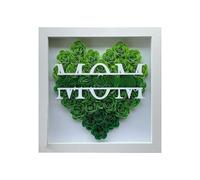 Cornice per foto con ombra, fiore essiccato, con scritta in lingua inglese "Mom", con ombra, giorno del nome, personalizzato, cuore e fiore secco, per mamma, moglie, nonna, stile-6 MTG165 (B, C)