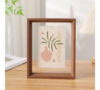 Cornice per foto, Cornice for foto, cornice for in legno acrilico bifacciale for cartoline, esemplari di commemorative, dimensioni multiple multicolori(Walnut Color,7 inches)