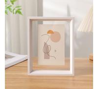 Cornice per foto, Cornice for foto, cornice for in legno acrilico bifacciale for cartoline, esemplari di commemorative, dimensioni multiple multicolori(White,5 inches)