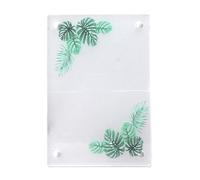 Cornice per Foto da 7,6 Cm, Cornice per Foto in Acrilico Trasparente Universale, Magnete Integrato, Mini Portafoto Decorativo per Foto di Biglietti per Film (Foglie di Monstera)