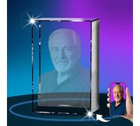 Cornice per foto da tavolo in cristallo personalizzata, immagine 3D incisa al laser, regalo memorabile personalizzato per la perdita di un membro della famiglia, immagine incisa personalizzata per