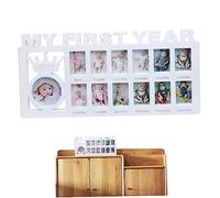 Cornice per foto del mio primo anno Cornice per foto del nuovo anno di 12 mesi Cornice per collage di 12 foto per bambini Pietra miliare per ricordi fotografici Regalo per baby shower Album bianco per
