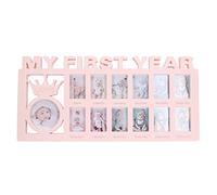 Cornice per Foto del Primo Anno del Bambino - 12 Mesi con Mio Primo Anno (Rosa)