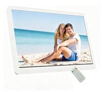 Cornice per Foto Digitale 20 Pollici IPS 1440x900 HD - Grande Display, Telecomando, Sensore Movimento, Data e Ora, USB, Luminosità Regolabile, Musica Sottofondo (Bianco)