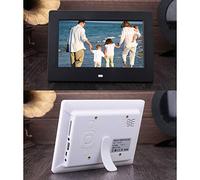 Cornice per foto digitale 7 pollici, 1024x600 Full HD 16: 9 IPS Display con musica/lettore video Allarme calendario/timer di accensione/spegnimento automatico, supporto USB e regalo scheda SD