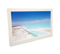 Cornice per Foto Digitale da 15,6 Pollici con Schermo IPS 1920x1080, Anteprime delle Immagini, Riproduzione Musicale, Supporta Scheda di Memoria - Bianco (Spina UE 110-240 V)